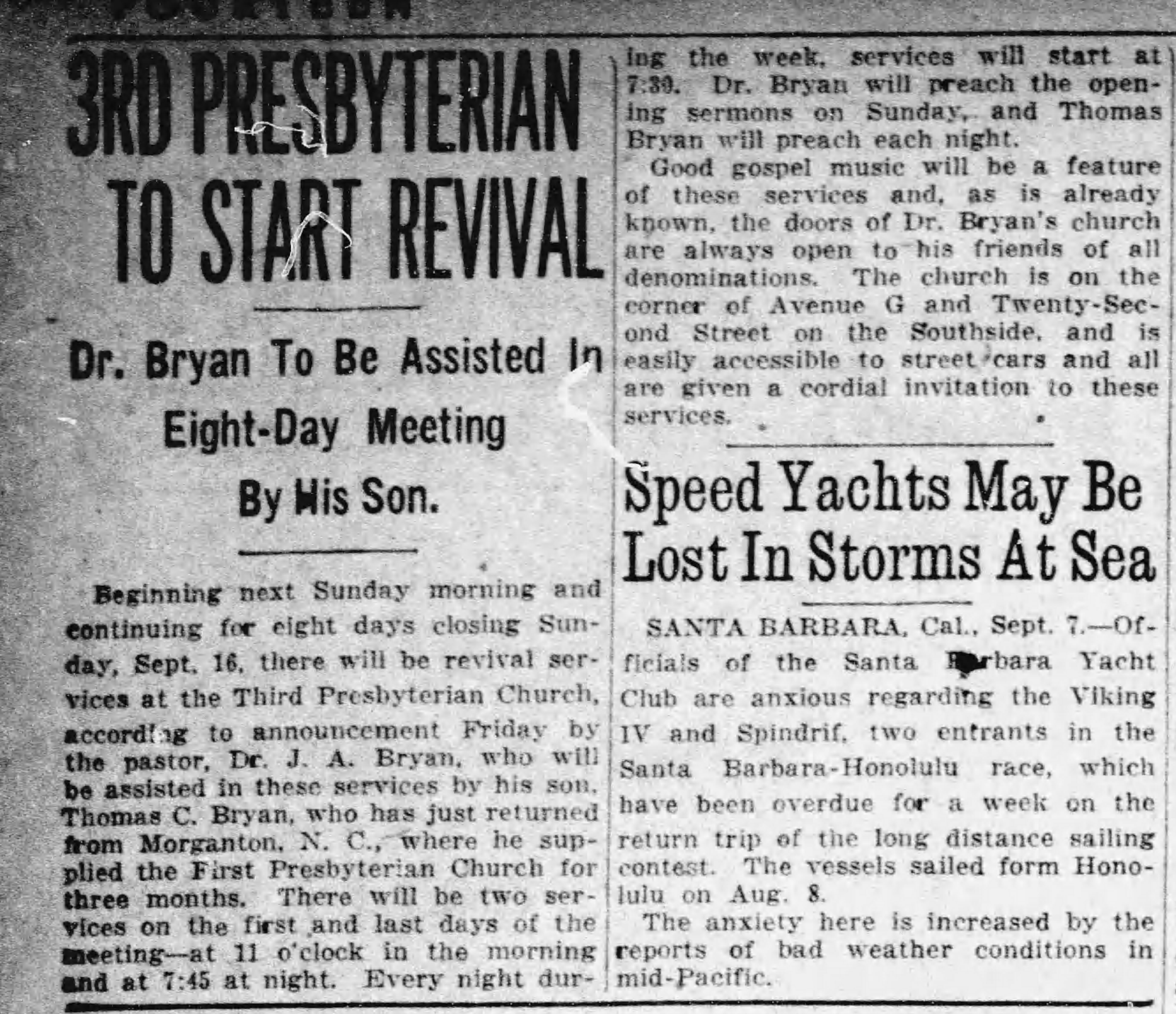 3rd Presbyterian To Start Revival